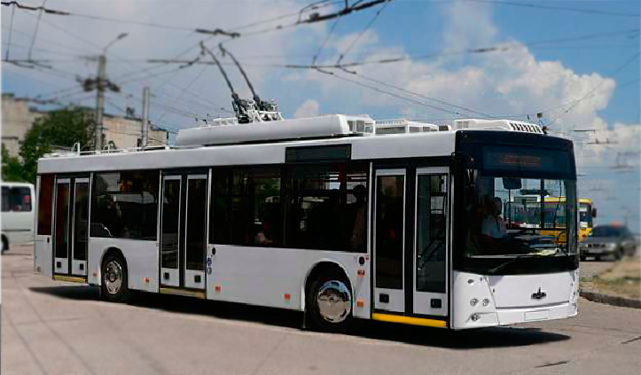 маз тролейбус-203Т в городе
